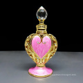 10ml Luxury Arabian Perfume Bottle Metal Glass Heart Shape Essential Oil Bottle with Box